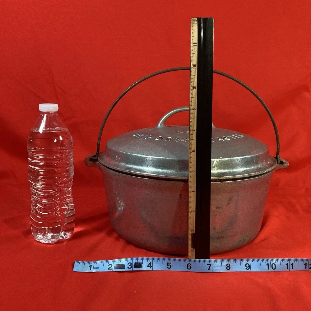 Vtg Wagner Ware 249A No. 9A Drip Drop Round Roaster w/ Lid & Trivet / 9 / 249